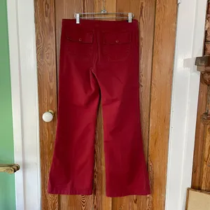 Vntg Y2K Abercrombie Low Rise Flare Patch Pocket Pants Sz 16 Modern M 8-10 💛🍄 thumbnail 7