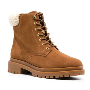 Lauren Ralph Lauren Carlee suede tan combat lace-up boots fauxshearling 8.5 New thumbnail 12