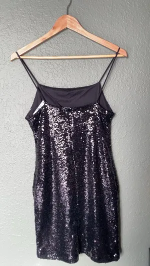 Black Sequin Dress Size L thumbnail 2