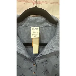 Victorias Secret Pink blue‎ long sleeve pijama top size large thumbnail 2