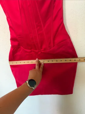 House of CB Laila Red Satin Strapless Hourglass Cocktail Mini dress Size XS long thumbnail 5