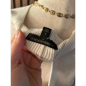 Banana republic sweater large white/ivory with cut out back cotton blend w flare thumbnail 4