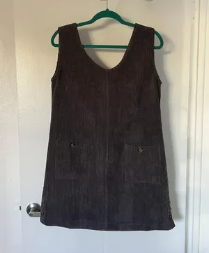 Purple/Gray Corduroy Dress thumbnail 1