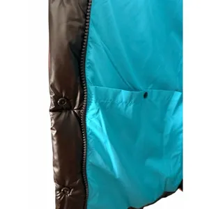 Fabletics Oversized Puffer Vest Cacao / Aqua Beach Medium thumbnail 4