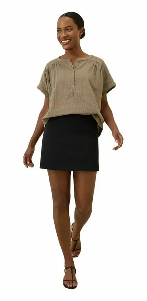 Pact Organic Cotton Black Mini Skirt Athleisure Minimalist Capsule Womens XXL thumbnail 1