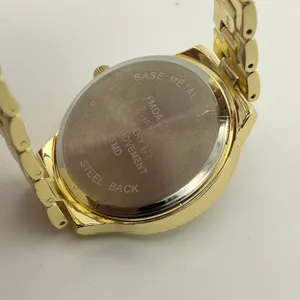 Women’s Gold-tone Crystal Accented Bezel Fashion Watch Working New Battery thumbnail 6
