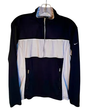 Nike Jacket Women Sz Large Swoosh Quarter Zip Pocket Light Dri Fit Run Gym Core thumbnail 1