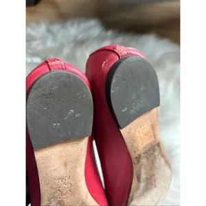 Tory Burch red Chase Ballet Nappa Leather flats size 7.5 leather classy work att thumbnail 5