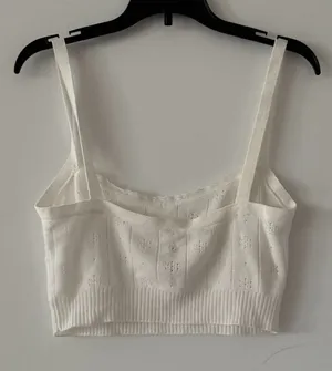 Skims Eyelet Soft Lace Trim White Bralette Size M thumbnail 1