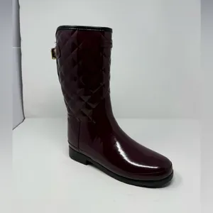 Hunter Refined Gloss Quilted Rain Boots Size US 8 thumbnail 2
