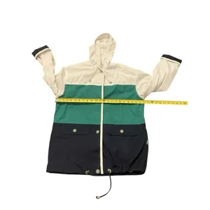 Vintage IZZI Jacket Womens Small White Blue Green Nautical‎ Grandpa Striped thumbnail 3