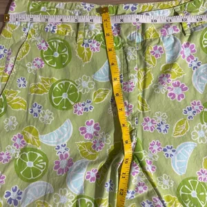 Lilly Pulitzer Crop Pants Green 6 Women Tropical Fruit Floral Print Stretch thumbnail 5