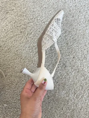 Beige Heels White Size 6 thumbnail 5