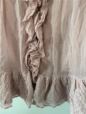 Free People Pink 100% Cotton Lace Ruffle Tunic Top Medium Romantic Cottagecore thumbnail 5