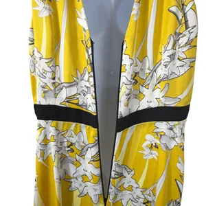 Coast Larrison Printed Satin Faux Wrap Midi Dress Yellow Floral 12 Wedding Guest thumbnail 7