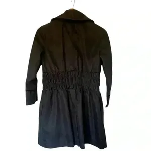 Willi Smith Black Double Breasted Trench‎ Coat Elastic Waist Button Front Small thumbnail 5