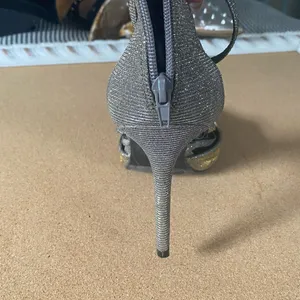 Payless Glittery Silver Caged Heels Size 12 thumbnail 3