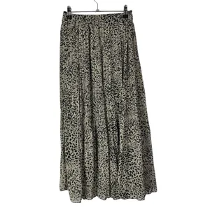 Boutique Tan Speck‎ Leopard Pleated Maxi Skirt S thumbnail 2