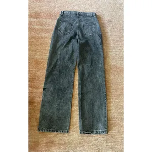 Daisy Street Star Patch Wide Leg Jeans Black Wash Grommet Detail Size US 3 thumbnail 7