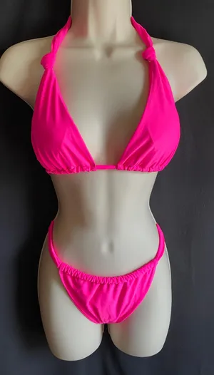 Pink Two Piece Bikini Size XL thumbnail 1