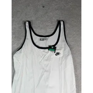 Nike Women's XL Tank Top NWT White Black Trim Pocket Swoosh Retro Y2K New* Read thumbnail 2