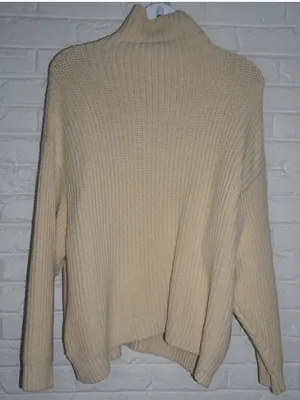 Free People Swim Too Deep Cream Turtleneck Oversized Sweater Size: Large Cozy thumbnail 4