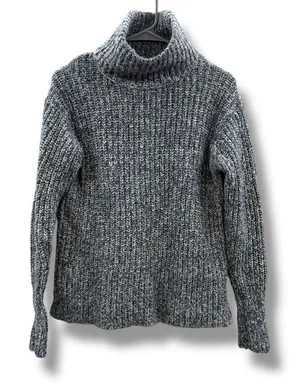 J.Crew Point Sur Turtleneck Sweater Women’s Size Small‎ Blue White Marled Chunky thumbnail 1