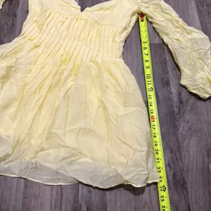 ASTR The Label Carina Butter Yellow Long Sleeve Corset Mini Dress Large thumbnail 6