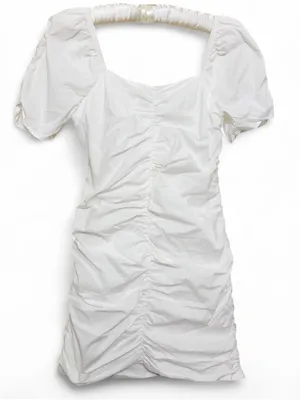 Anthropologie Sanctuary Women’s Puff Sleeve Shirred Poplin Ruched Dress Size 4 thumbnail 15