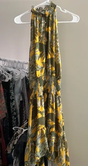 Olivaceous Yellow and Green Mini Dress thumbnail 1