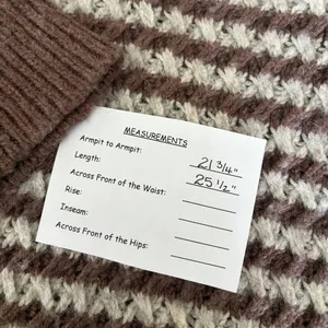 ZARA Wool Chunky Knit Oversized Sweater Brown Grey Stripes‎ Pullover Knit Small thumbnail 15