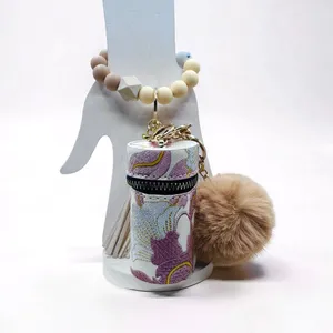 Vintage Floral Patterned Women's Coin Purse or Bag Charm Accessory Beige thumbnail 4