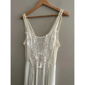 FLORA NIKROOZ Nightgown Coquette Fairy Large Maxi Chemise Dress Cream Lace Mesh‎ thumbnail 2