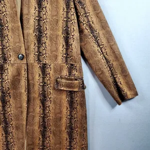 BLANKNYC Snake Print Soft Faux Suede Long Coat Size‎ Medium thumbnail 4