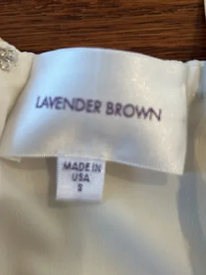Lavender Brown Silk Wrap Mini Dress Size Small Butter Yellow Cocktail Wedding thumbnail 7