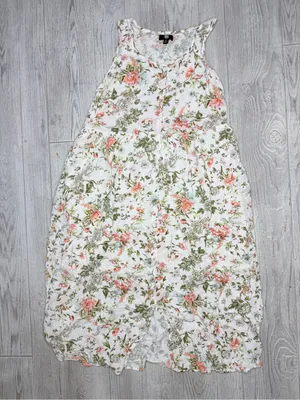 Frye floral boho maxi sleeveless tank top dress size xl with button front thumbnail 2