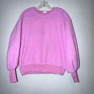 Pilcro Slouchy Crew-Neck Sweatshirt Orchid Pink Small Sherpa Dolman Sleeve #1400 thumbnail 2