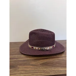 Outback Trading Co Botany Bay Plum Purple Straw Western Cowboy Hat Concho Band thumbnail 5