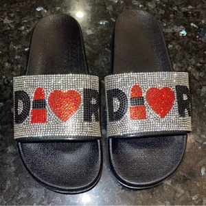 Black and Red Sandals with Glittery Strap thumbnail 1