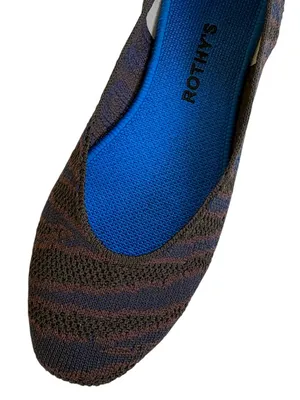EUC Rothy’s Sapphire Zebra Square Toe Flats Size 8 thumbnail 2