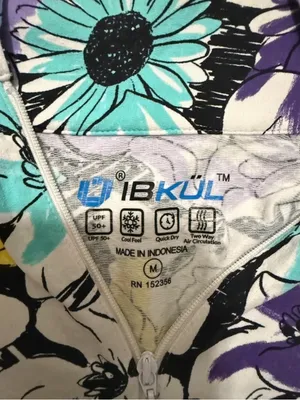 IBKUL Floral Long Sleeve 3/4 Zip Up Golf Athletic outdoor White size‎ M thumbnail 2