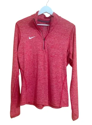 Nike Dri-Fit Size Medium Heathered Red 1/4 Zip Athletic Top thumbnail 1