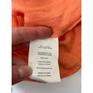 Coco+Jaimeson Womens Medium Top Smocked Cropped Peplum Ruffle Orange Multicolor thumbnail 5