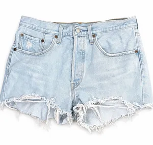 Levi’s Premium 501 Women’s W30 High Rise Cutoff Denim Shorts Distressed Blue thumbnail 1