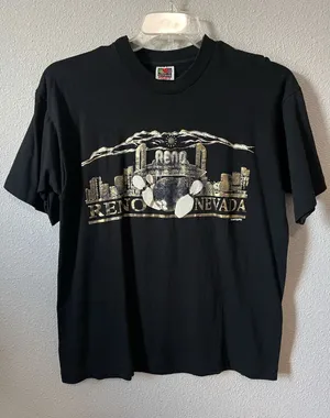 Vintage Reno Nevada "Biggest Little City" T Shirt 90s Size Large thumbnail 1