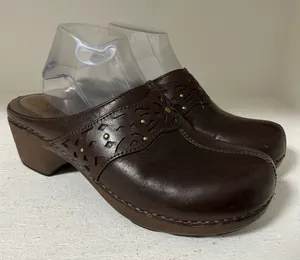 Dansko Dark Brown Leather Mules thumbnail 1
