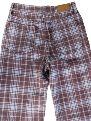 Like New Madewell The Perfect Vintage Straight Jeans Cabernet Plaid Size 26 thumbnail 10