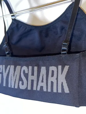 Gymshark‎ Black Seamless Sports Bra Adjustable Straps Logo Band thumbnail 5