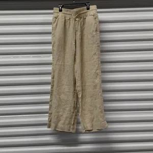 Quince Women 100% European Linen Pants Size Medium Flax Wide Leg Vacation Travel thumbnail 3