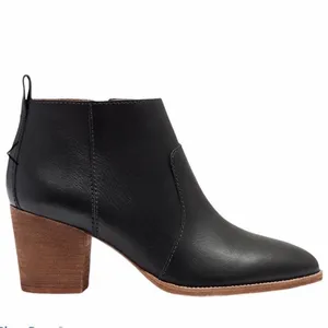 Madewell Black Side Zip Block Heel Round Toe Leather Ankle Boots 8 thumbnail 8